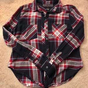 Navy Blue and Red flannel shirt